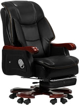 Jones Executive Office Chair with Massage,Genuine Leather Luxury Managerial Executive