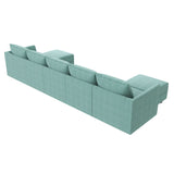 Orage U Shape Corner Sectional Sofa Set, Aqua Blue