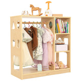 Kids Dress Up Storage, Wooden Kids Costume Organizers Center for 1-3 Years Old Boys and Girls