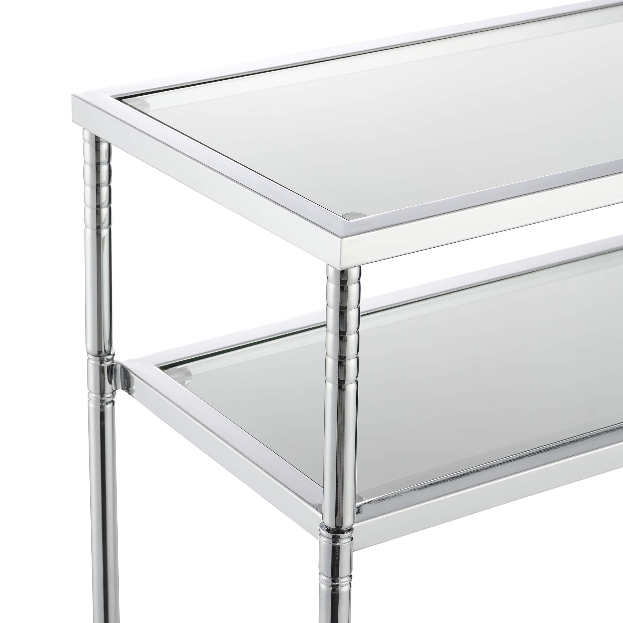Tudor Console Table - Clear Glass & Chrome