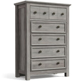 Farmhouse 6 Drawers Dresser Chest, 45" Tall Dressers for Bedroom