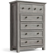 Farmhouse 6 Drawers Dresser Chest, 45" Tall Dressers for Bedroom