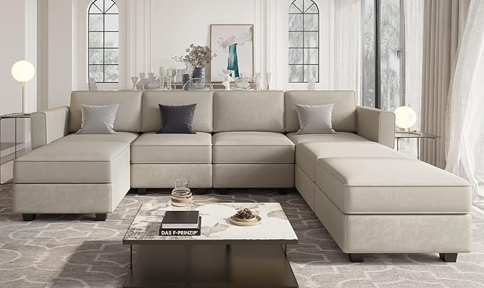 Reversible Sectional Sofa U Shaped Couch with Storage Seat with Chaise