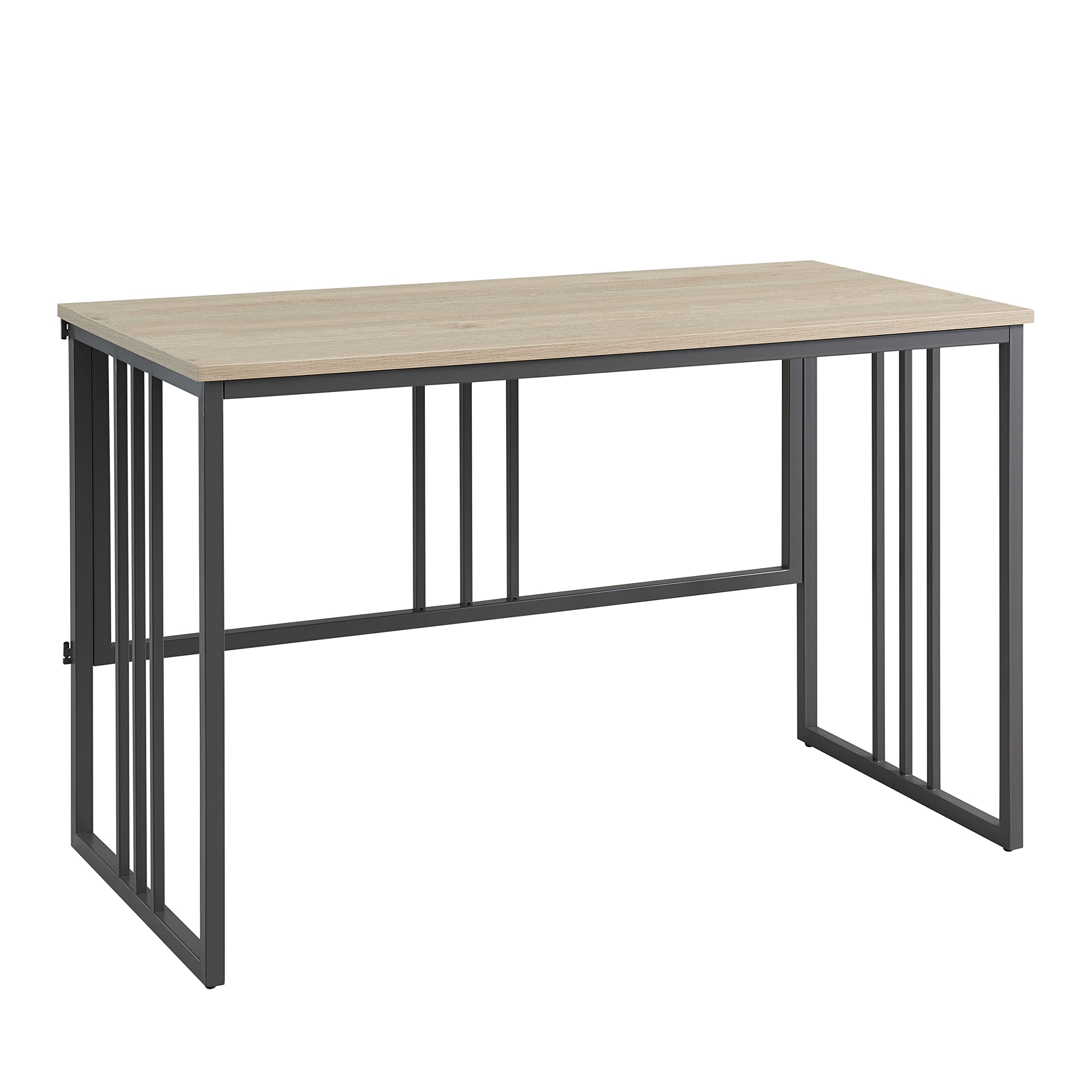 Collapsible Slatted Mission Writing Computer Desk, Space Saving for Bedroom