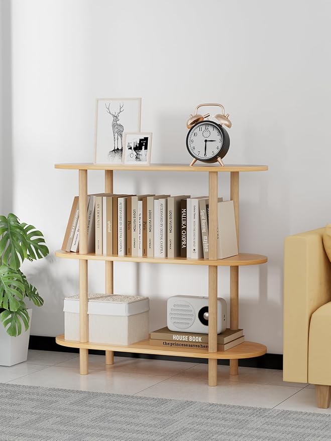5-Tier Wooden Shelf Bookcase, Modern Open Bookshelf, Freestanding Storage Organizer Shelves