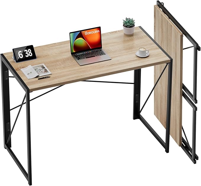 Small Folding Desk 31.5 inch Foldable Computer Desks, Spaces Saving Writing