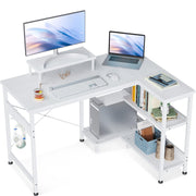 40 Inch Small L Shaped Computer Desk with Reversible Storage Shelves, L-Shaped Corner Desk