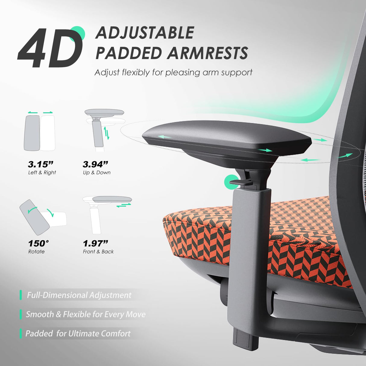 Ergonomic High Back Mesh Office Chair with Adjustable Lumbar Support