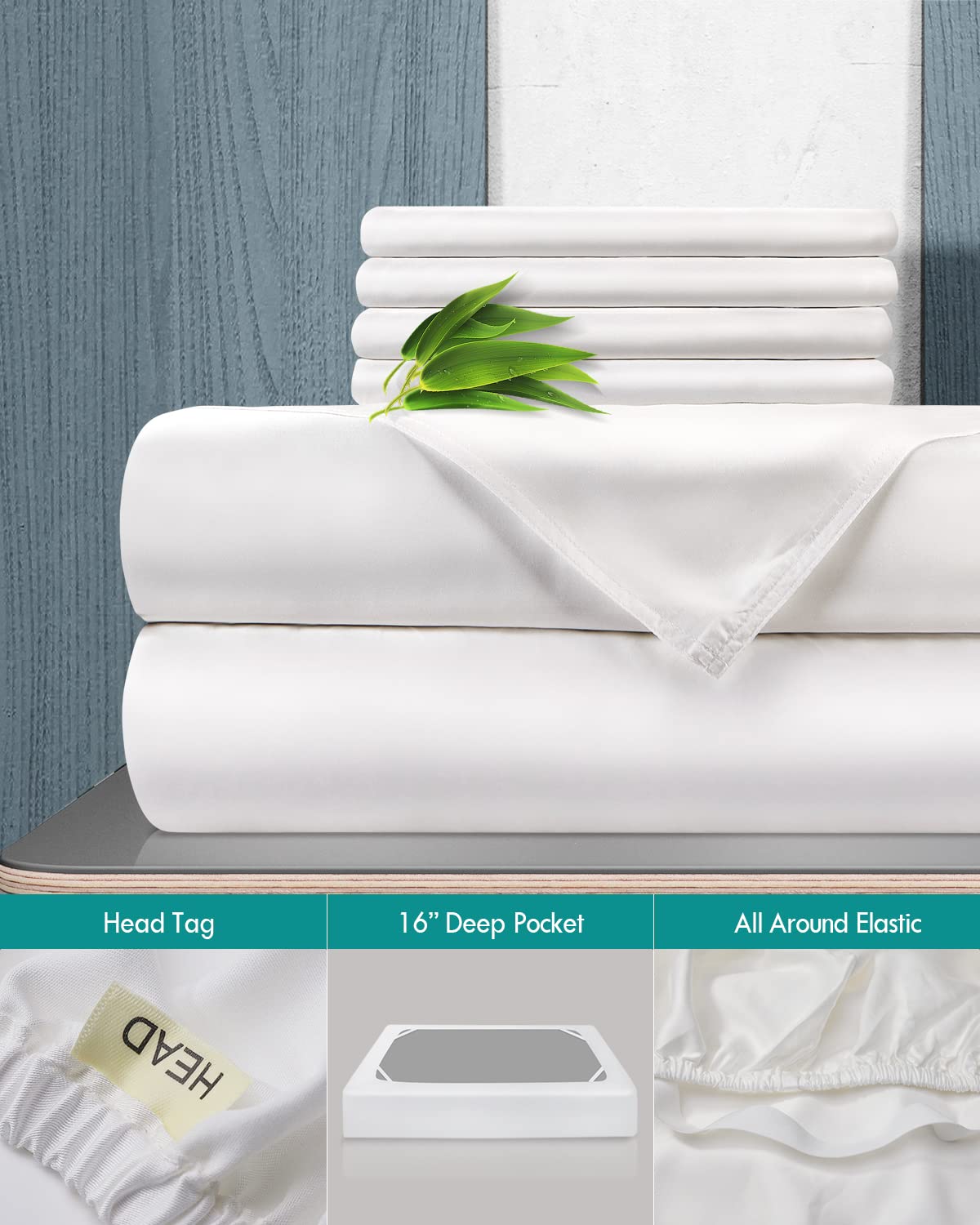 King Size Sheet Set 6 Pieces, Cooling Sheet for Summer Hot Sleepers, Silky Comfy