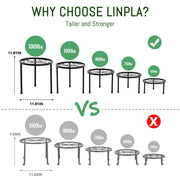 Linpla 5-Pack Decent Metal Plant Stands, Heavy Duty Flower Pot Stands for Multiple Plant, Anti-Rust Iron Plant Pot Shelf, Decoration Racks for Home Indoor and Outdoor (5 Pack Black)