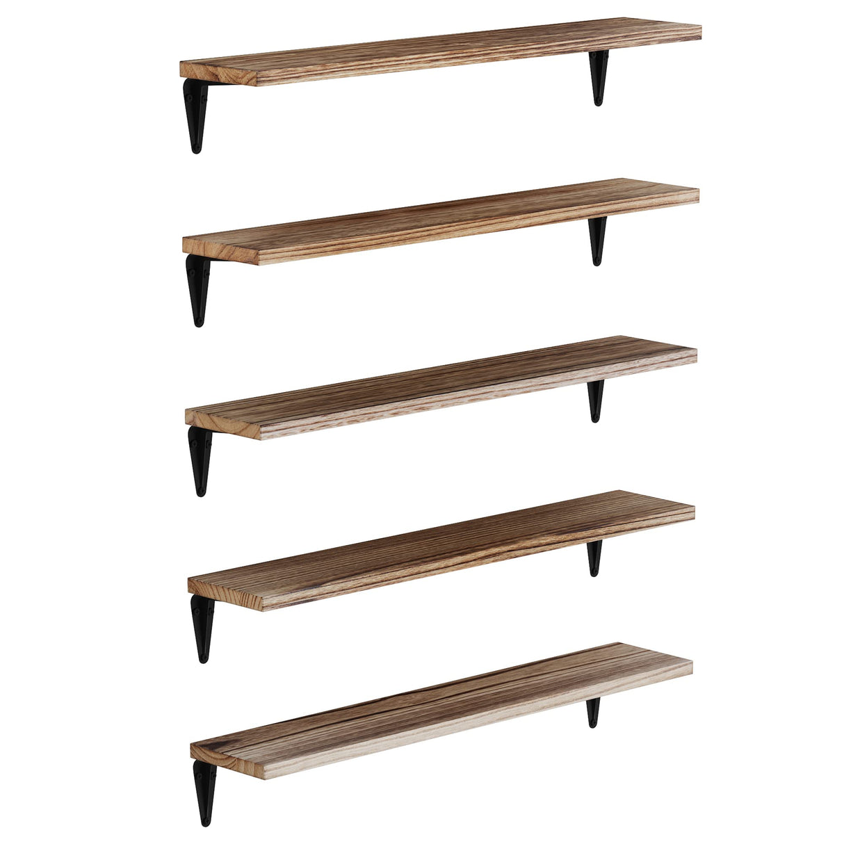 Arras Wood Floating Shelves for Wall Storage, 24" Living Room Bookshelves