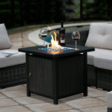 BALI OUTDOORS 50000 BTU Propane Fire Pit with Lid, 28 inch Fire Pit Table Outdoor, Black Firepits for Outside Backyard, Patio - Bircata