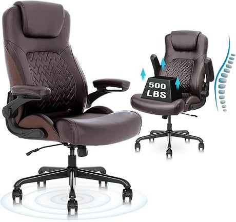 Executive Ergonomic Office Chair - Big and Tall Office Chair for Heavy People, PU Leather