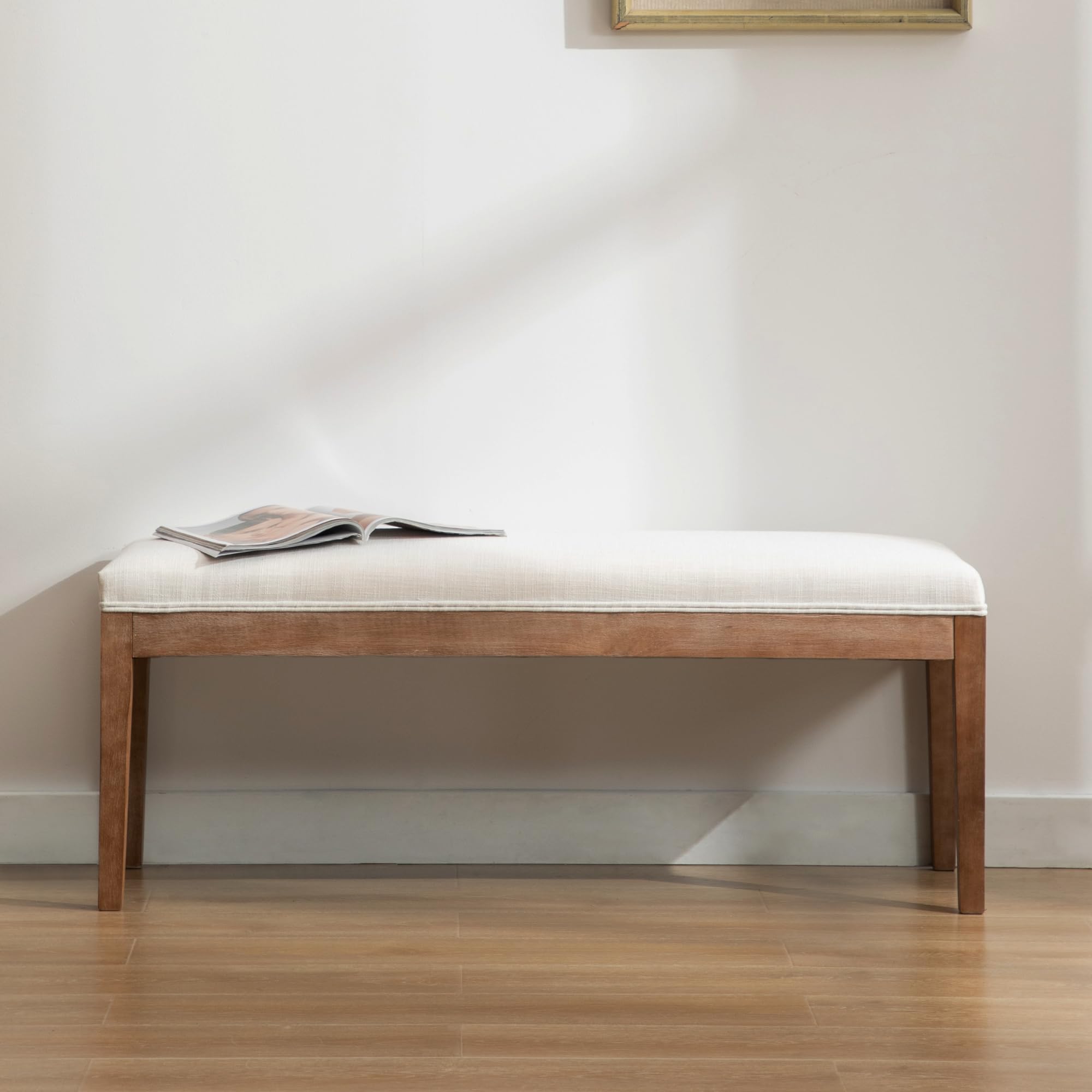 Padded Entryway Bench Linen Upholstered Dining Table Benches Farmhouse