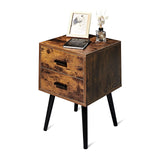 Wooden Night Stand with 2 Drawers Storage Cabinet, Bedside Table for Bedroom Or Mid-Century