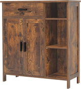 Bathroom Cabinet, Floor Storage Cabinet with Doors and Shelves, Coffee Bar Cabinet