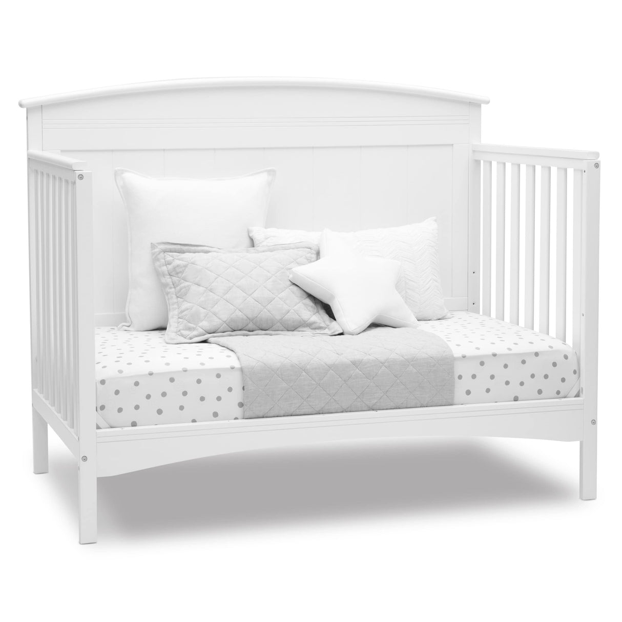 Archer Solid Panel 4-in-1 Convertible Baby Crib - Greenguard Gold Certified, Bianca