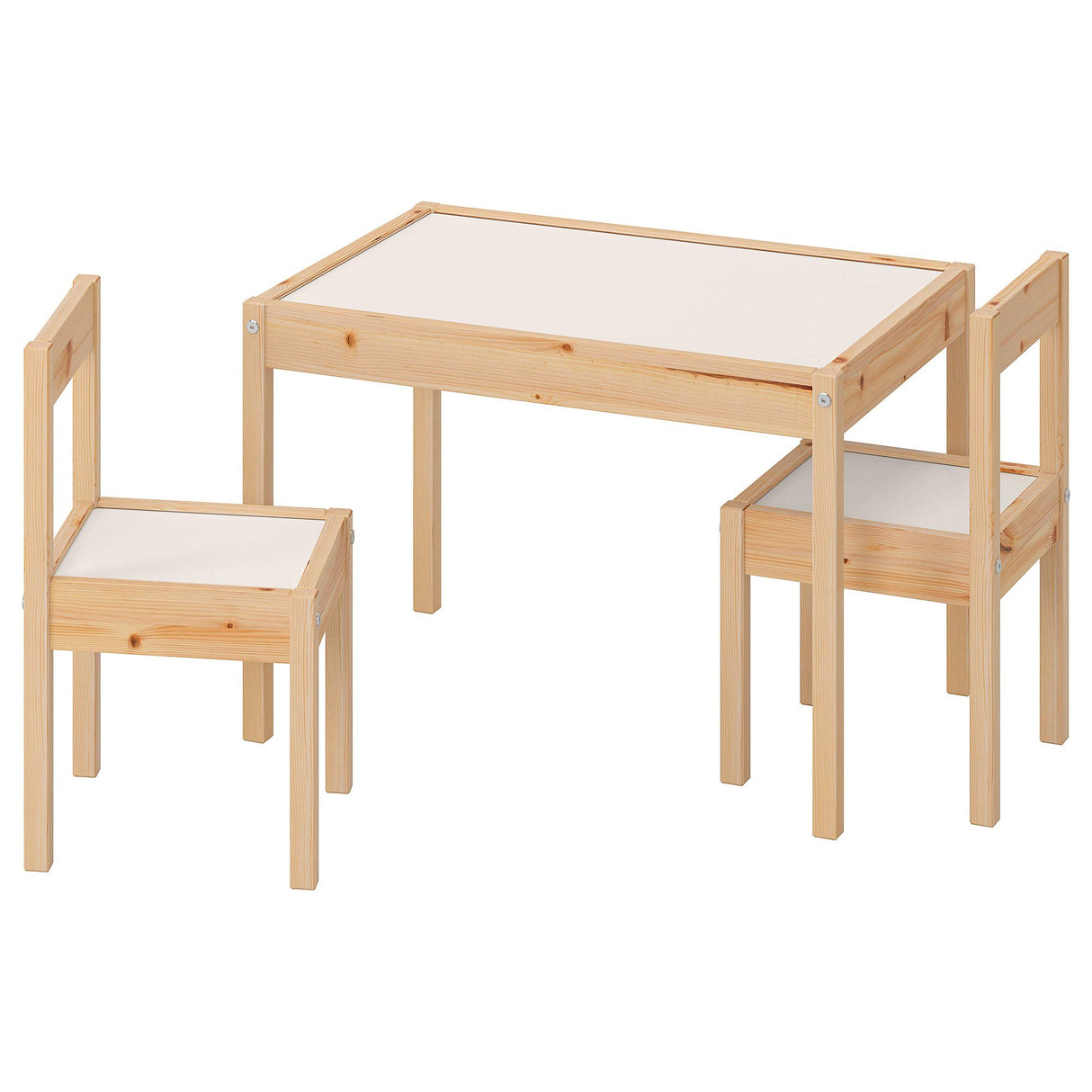 table with 2 chairs, white/pine