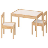 table with 2 chairs, white/pine