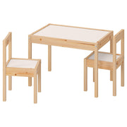 table with 2 chairs, white/pine