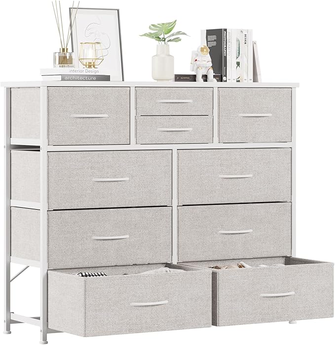 10-Drawer Dresser, Fabric Storage Dressers Drawers