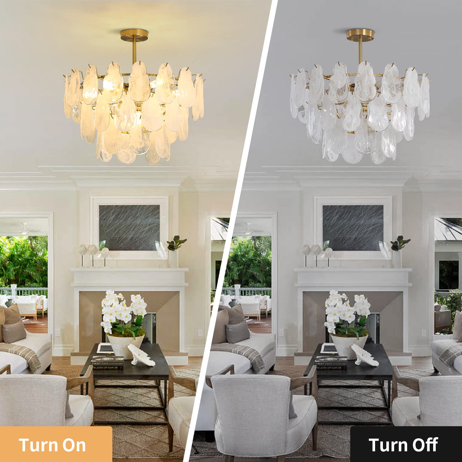 modern gold Chandeliers Lighting, D23.6 creative cloud glass Pendant Ceiling