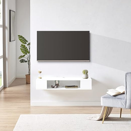 TV Stand, Wall Mounted Entertainment Center and Cabinet Shelf