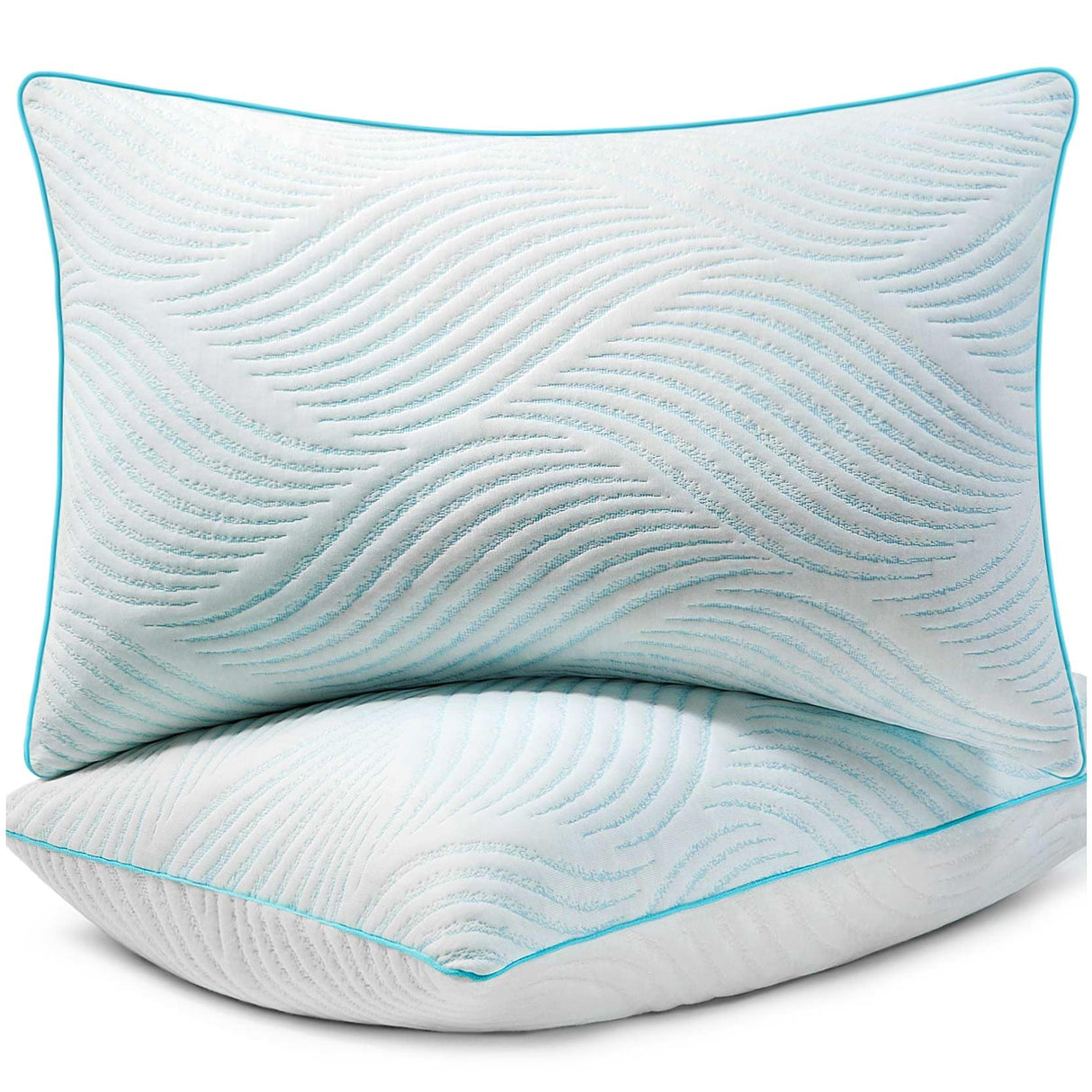 Pillows King Size Set of 2 Cooling Memory Foam Pillows for Sleeping Adjustable Firm Pillow for Back and Side Sleeper
