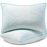 Pillows King Size Set of 2 Cooling Memory Foam Pillows for Sleeping Adjustable Firm Pillow for Back and Side Sleeper