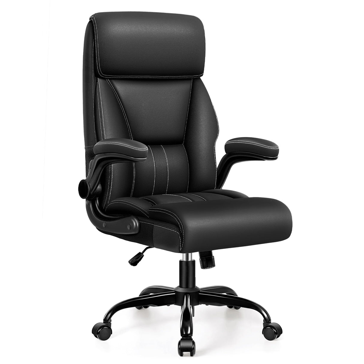 Executive Leather Chair Ergonomic Home Office Desk Chairs, High Back Lumbar Support