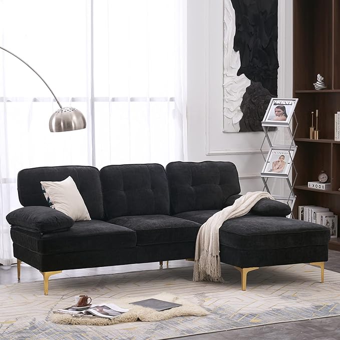 Convertible Sectional Sofa 110" L-Shape Sofa Couch 4-Seat Couch
