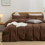 Duvet Cover Set 100% Washed Cotton Linen Feel Super Soft Comfortable Chic