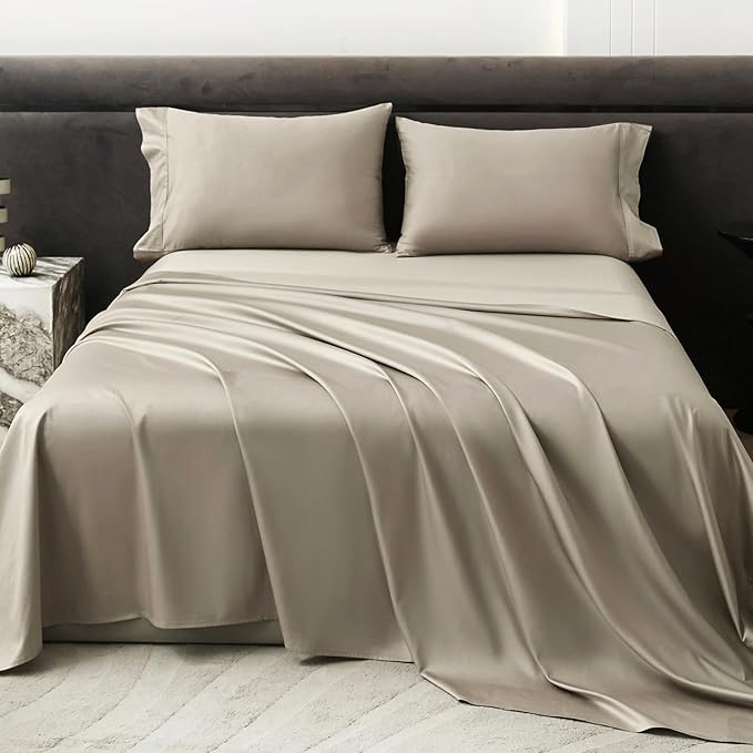 Sheet Set 800 Thread Count Long Staple Cotton Sateen Silky Soft Luxurious Smooth 4
