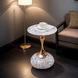 Small Round Side Table, Modern Pedestal End Tables, Minimalist Accent Table