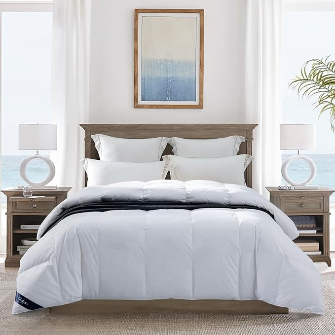 Ultra-Soft Down Feather Comforter Queen Size,Luxurious Fluffy Hotel Collection Duvet Insert