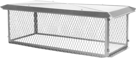 174114 Multi-Flue Chimney Cap, 17" x 41" x 14" Height, Galvanized Steel