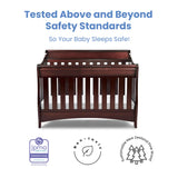 Delta Children Brooks 6-in-1 Convertible Crib, Bianca White + Simmons Kids Quiet Nights Breathable Crib Mattress with Removable/Machine Washable Cover (Bundle)