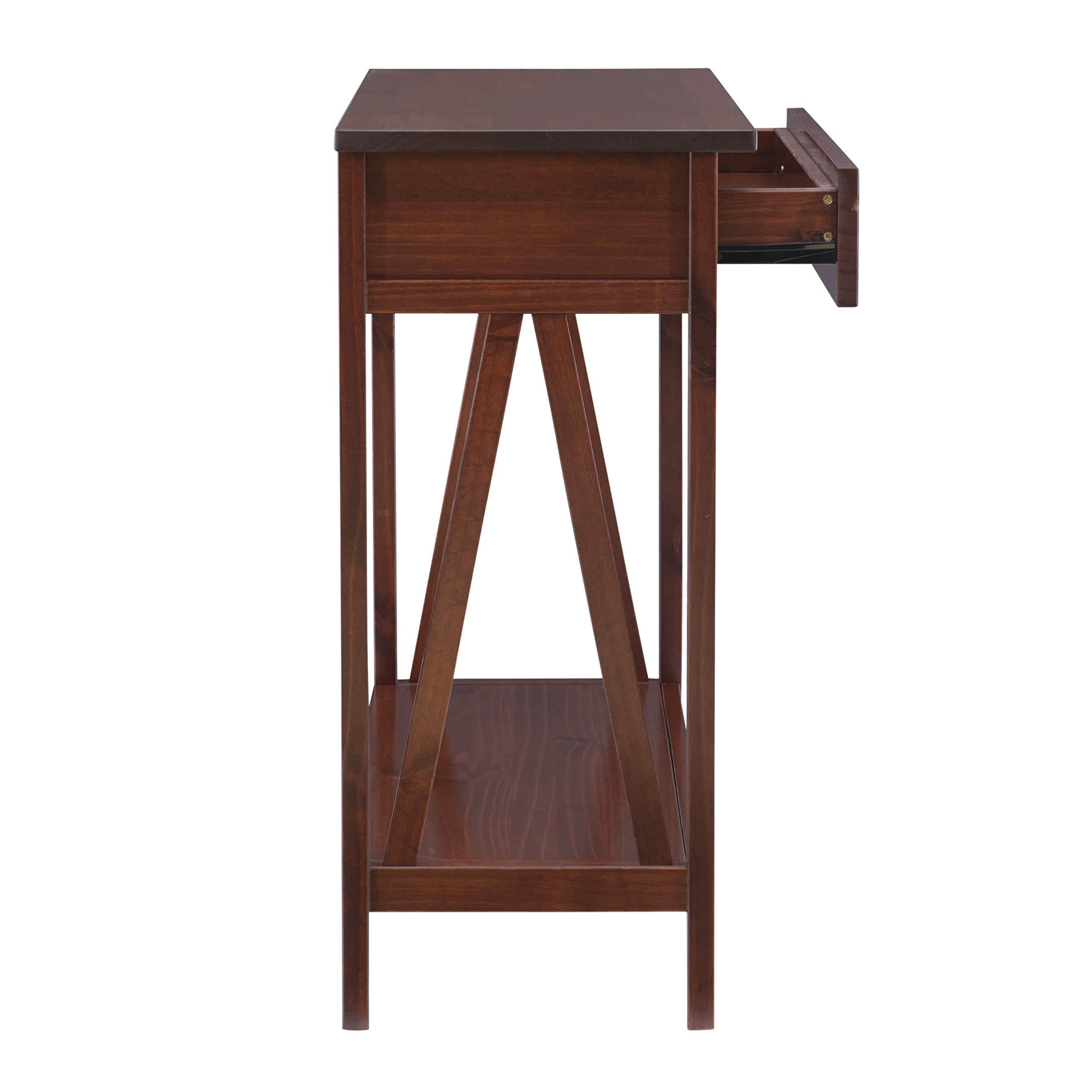 Home Dcor Console Table, 42.01"w x 13.98"d x 30.71"h, Antique Tobacco