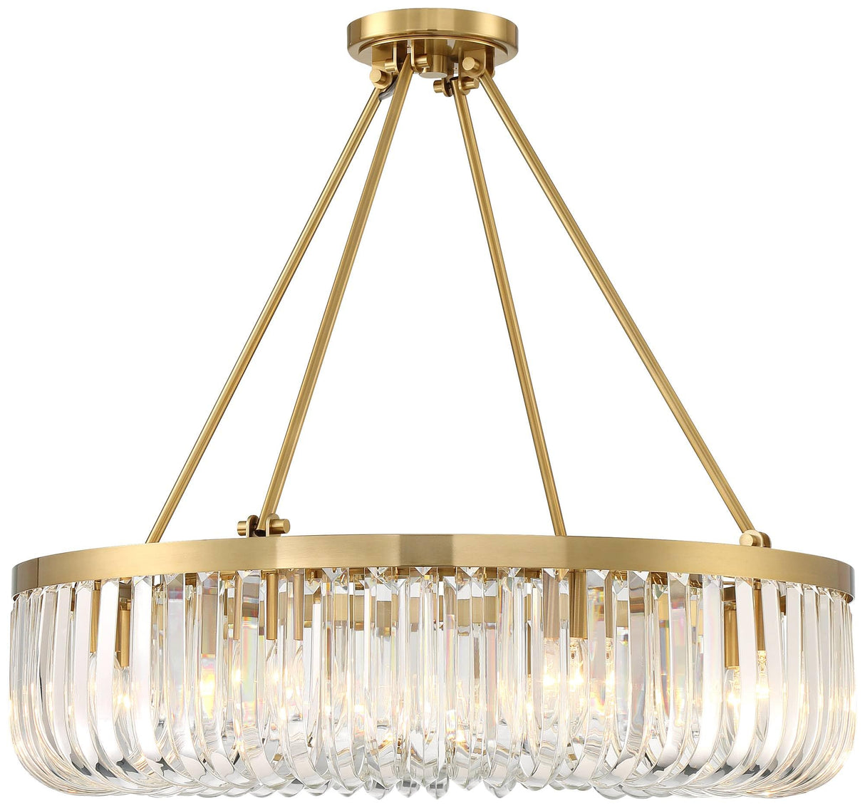 Jenna Modern Glam Ceiling Light Semi Flush-Mount Fixture 28" Soft Gold Metal 8-Light