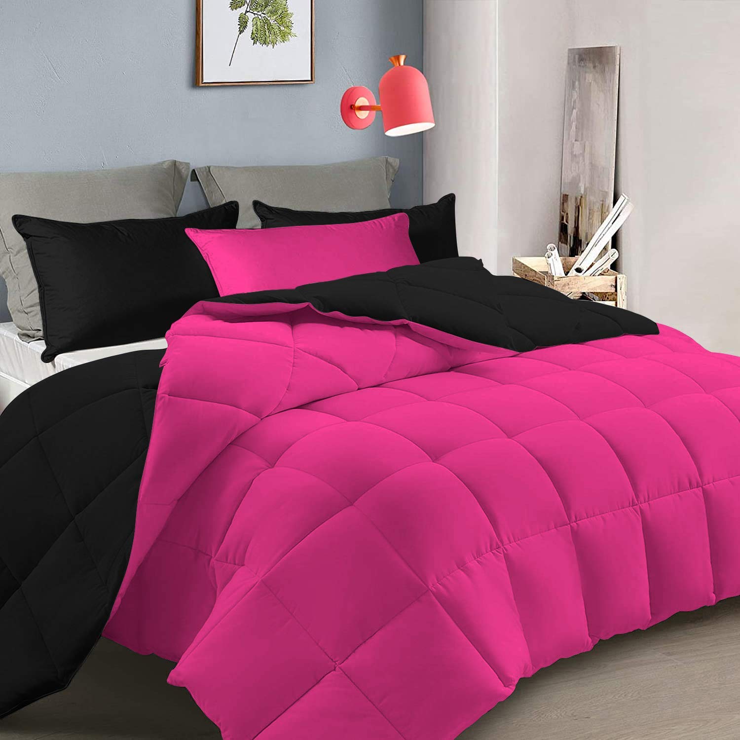 -Season Reversible Comforter Set Egyptian Cotton 400 GSM Soft & Cozy Lightweight