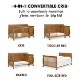 Kalani 4-in-1 Convertible Crib and Changer Combo in Chestnut