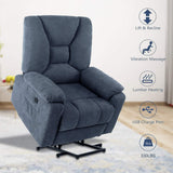 Power Lift Recliner Chair with Massage and Heat for Elderly, Microfiber