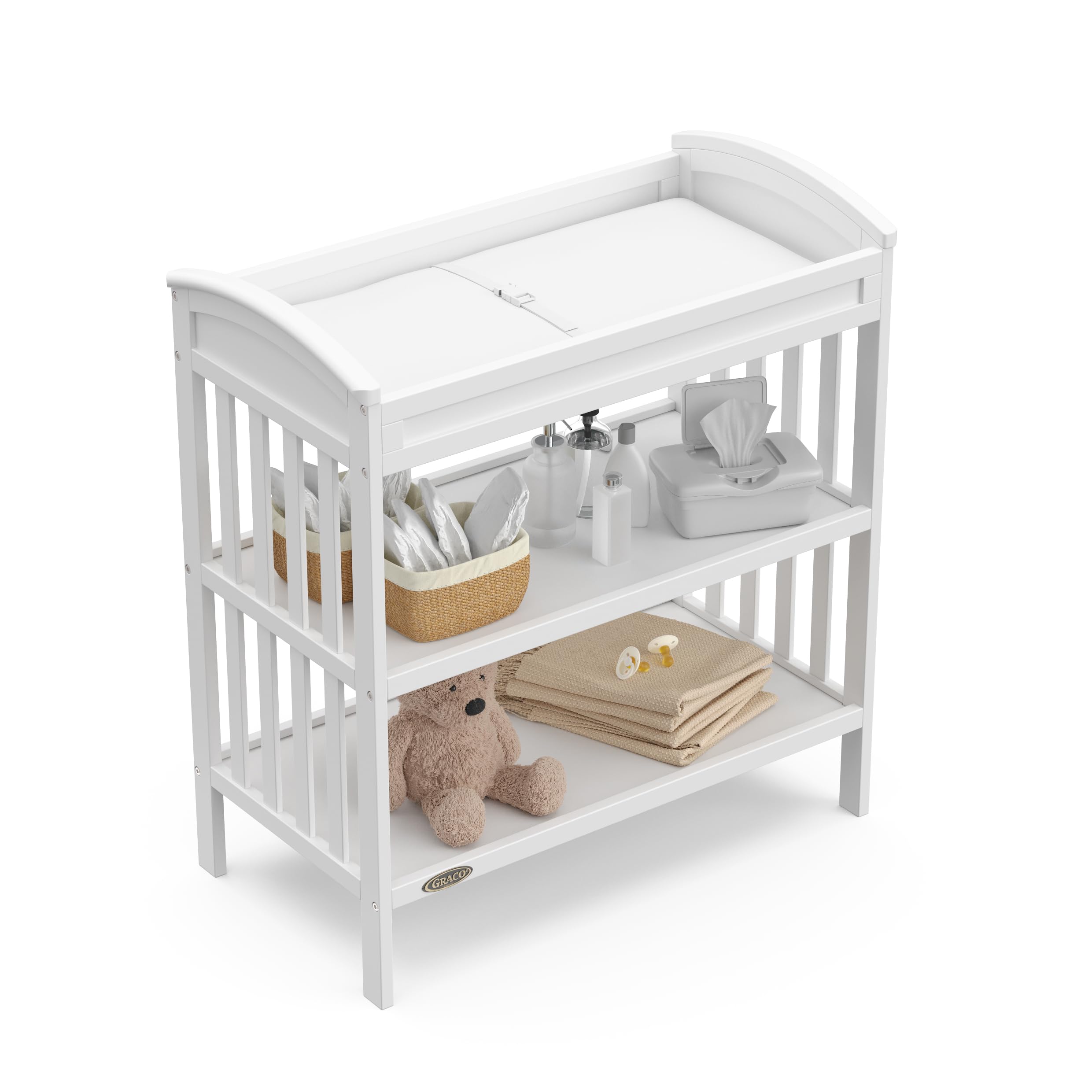 Benton Changing Table with Bonus Water-Resistant Changing Pad (White) - GREENGUARD Gold Certified