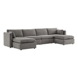 Oversized Modular Sectional Fabric Sofa Set, Extra Large U Shaped Couch with Reversible