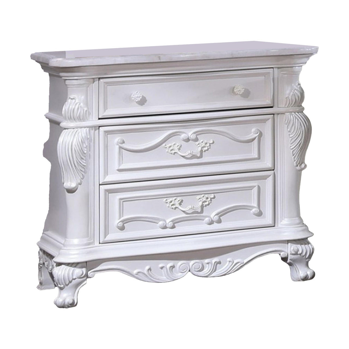 Nightstand with 3 Drawers, 34 Inch