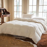 Feather Down Comforter King Size,All Season White Duvet Insert,Hotel Luxurious 100% Skin-Friendly Cotton Bed Comforter,Medium Warmth