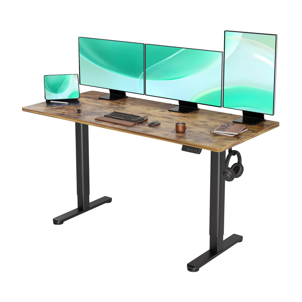 Electric Standing Desk, Adjustable Height Stand up Desk, 63x24 Inches Sit Stand Home