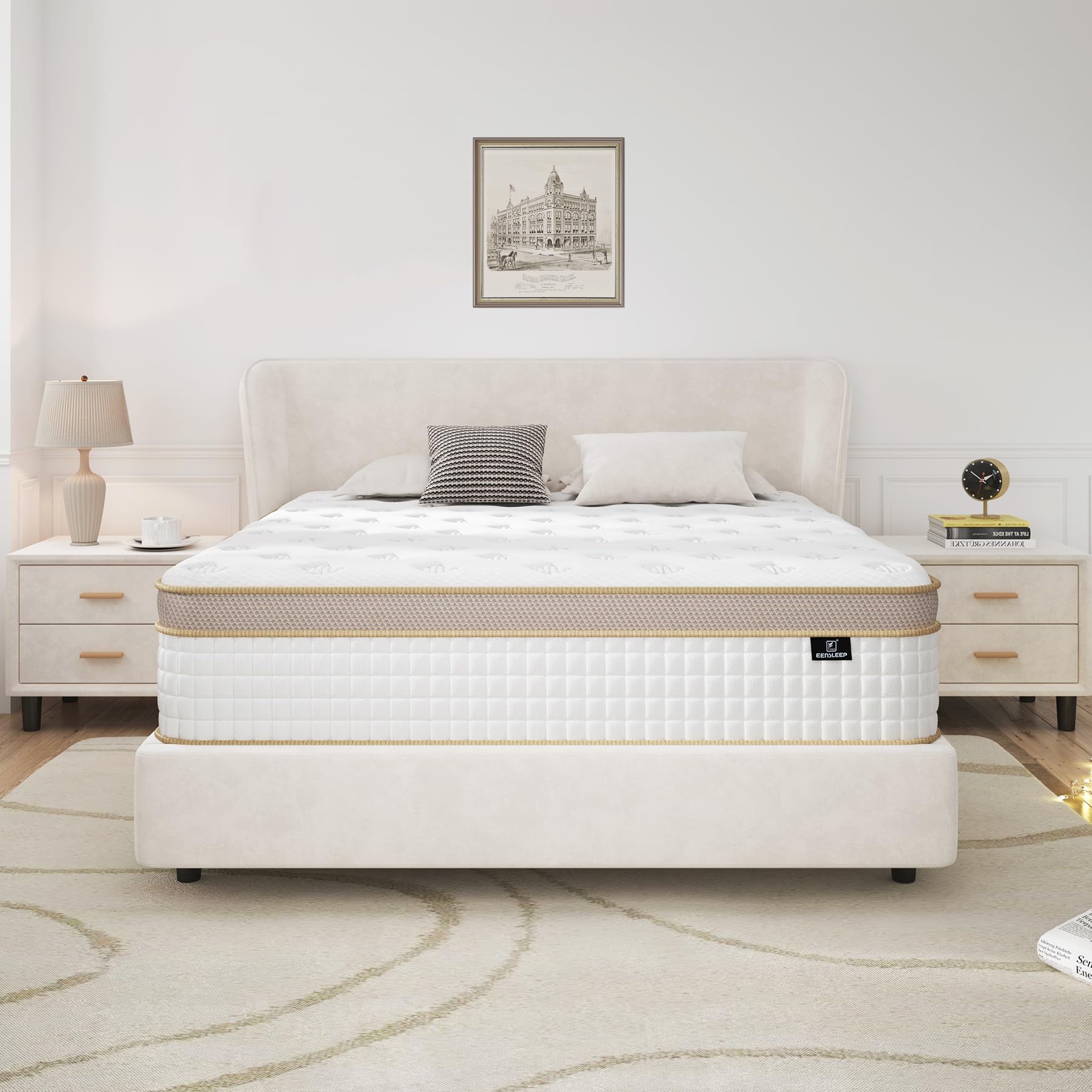 Queen Size Mattress - Upgrade Strengthen Medium 12 Inch Hybrid Queen Mattressf