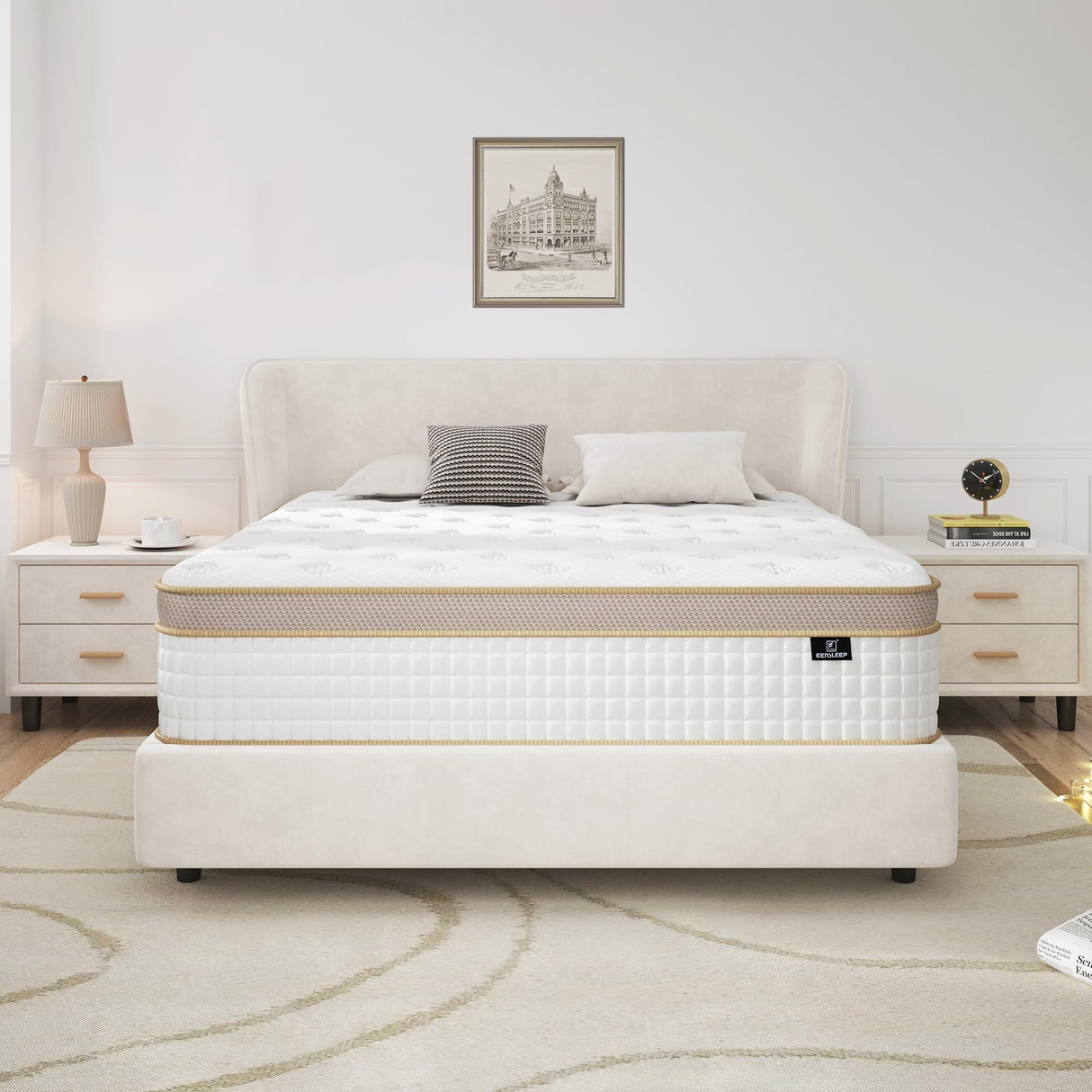 Queen Size Mattress - Upgrade Strengthen Firm 14 Inch Hybrid Queen Mattress in A Box