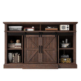 66" W Farmhouse TV Stand, Wood 40" H Tall Entertainment Center